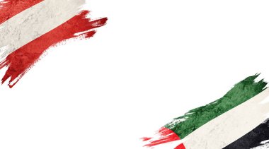 Beyaz Arkaplanda Avusturya ve Uae Bayrakları